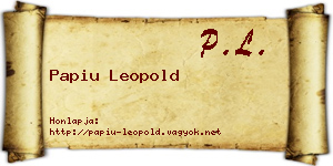 Papiu Leopold névjegykártya